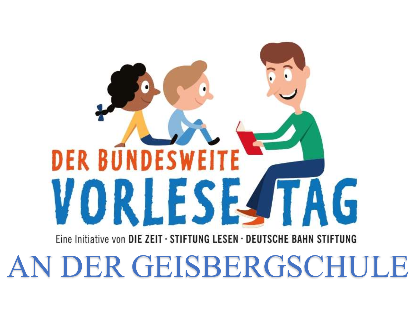 Werbebild für den bundesweiten Vorlesetag, der eine Initiative der Zeit, der Stiftung Lesen und der Deutschen Bahn Stiftung ist.